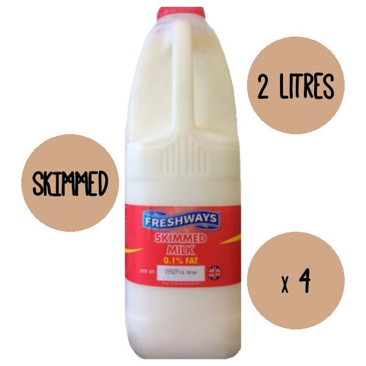 Skimmed Milk 4 x 2 Litre - Bar Fruit Delivery