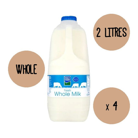 Whole Milk 4 x 2 Litre - Bar Fruit Delivery